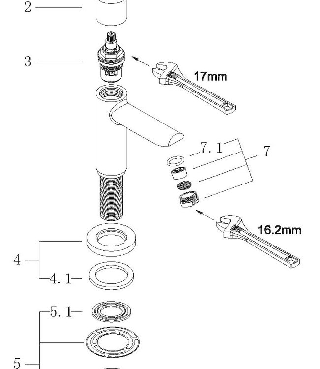 Wiesbaden Asmaro Toiletkraan - H12,3 cm - Geborsteld Staal