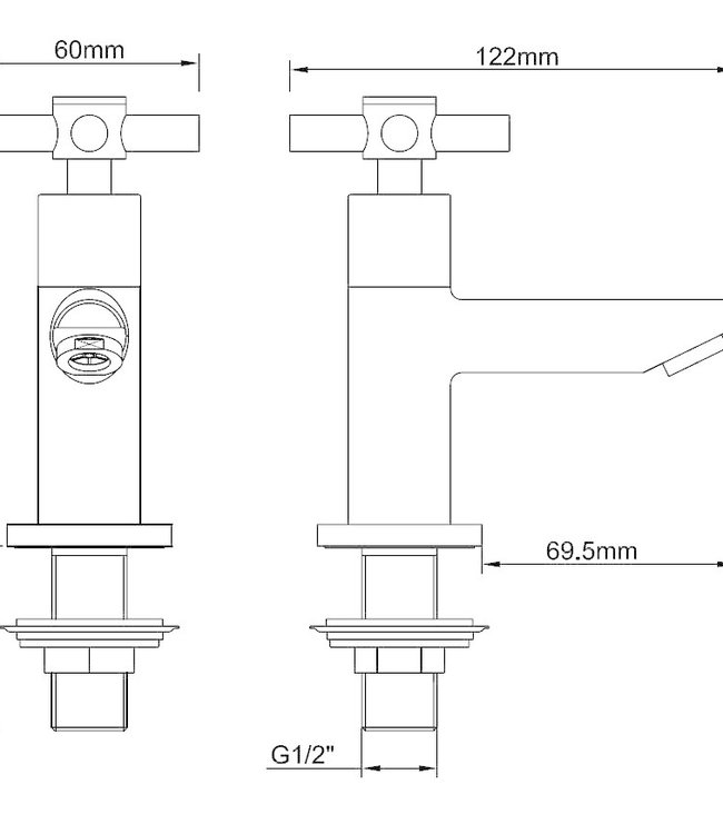 Wiesbaden Asmaro Toiletkraan - H12,3 cm - Geborsteld Staal