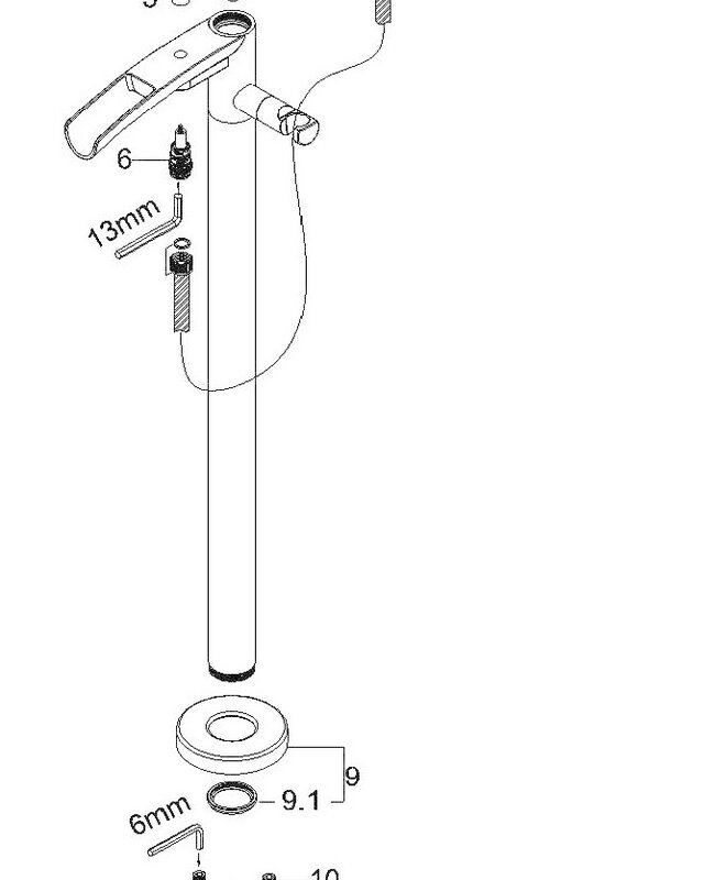Wiesbaden Lima Badmengkraan - Watervalkraan - H96,5 cm