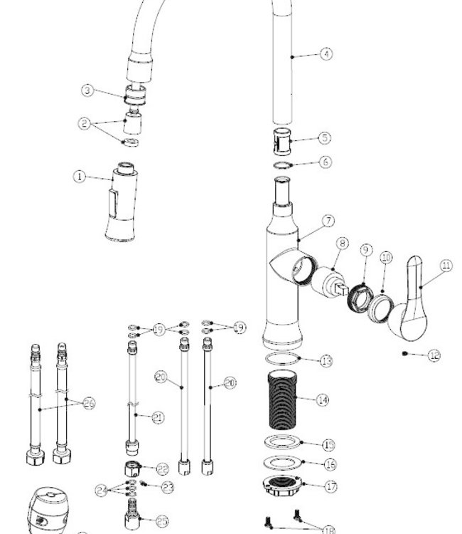 Wiesbaden Oxford Keukenkraan - Met Uitrekbare Handdouche