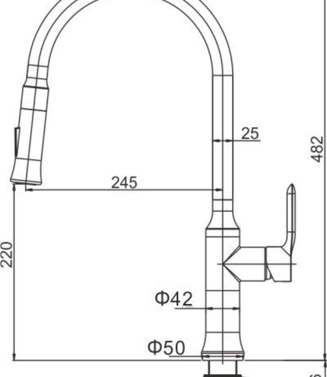 Wiesbaden Oxford Keukenkraan - Met Uitrekbare Handdouche