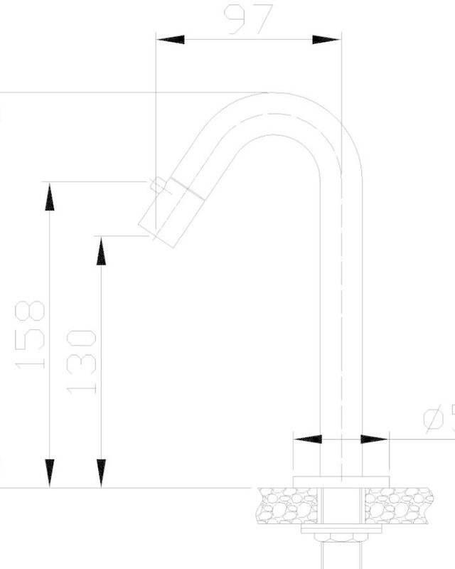 Wiesbaden Metro Toiletkraan - Mat Zwart - H20,6 cm