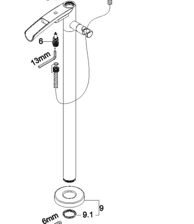 Wiesbaden Lima Vrijstaande Badmengkraan - Chroom