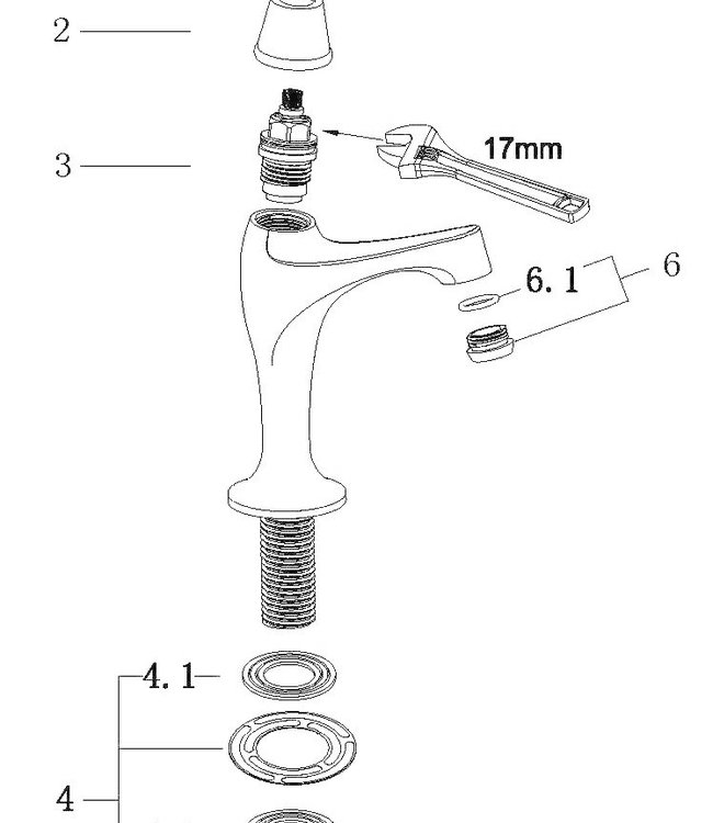 Wiesbaden Lento Toiletkraan - Chroom - H17 cm