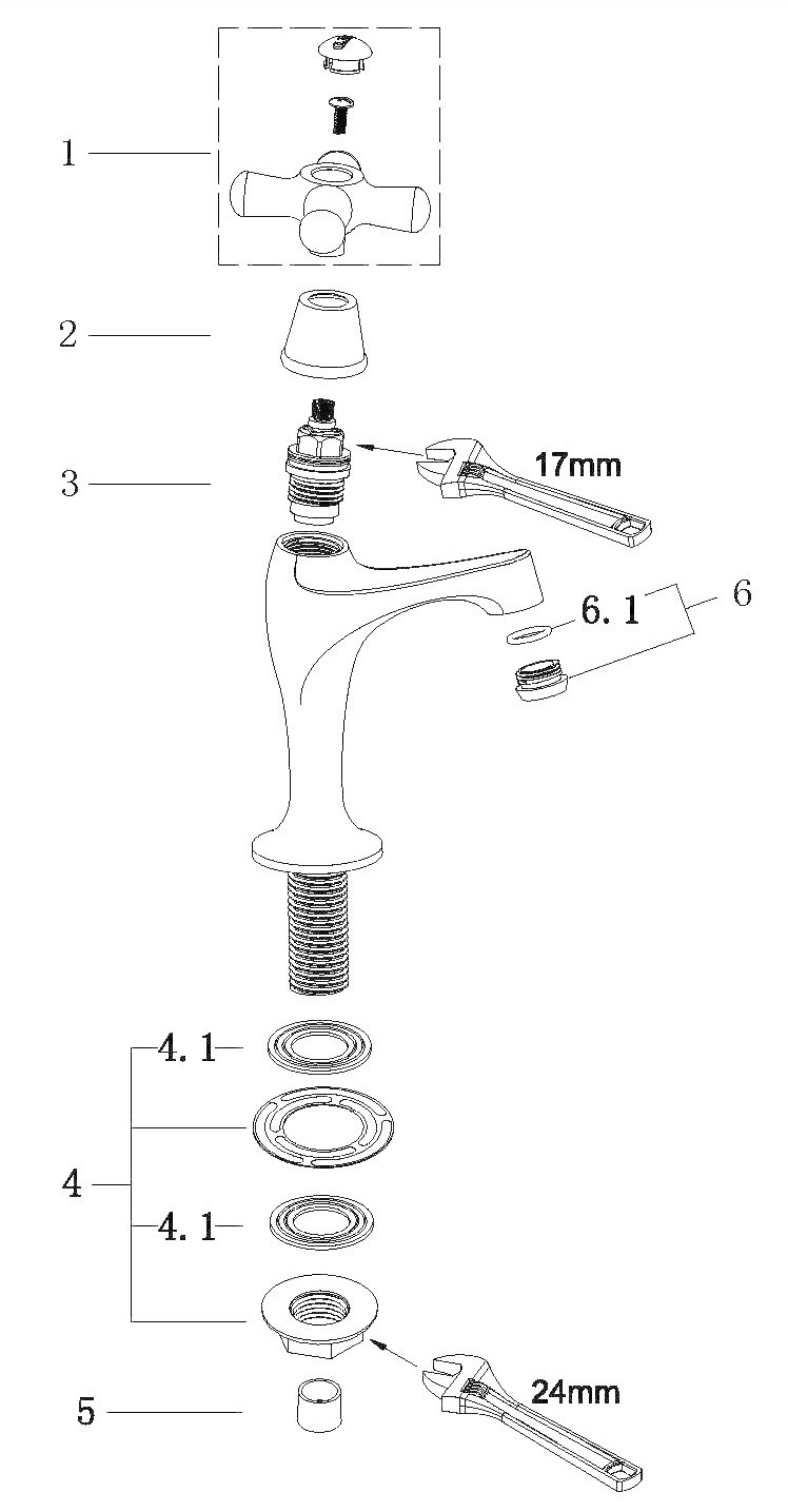 Wiesbaden Lento Toiletkraan - Chroom - H17 cm