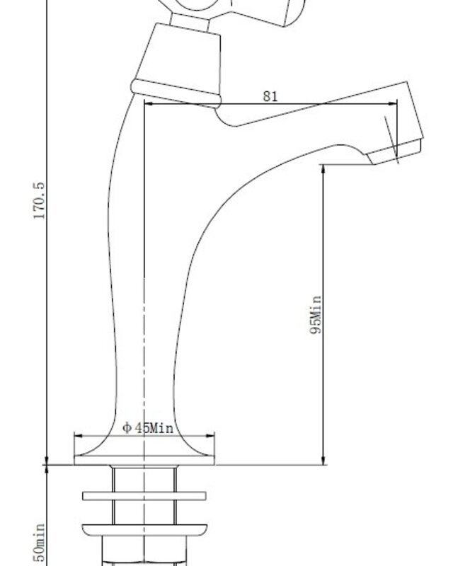 Wiesbaden Lento Toiletkraan - Chroom - H17 cm