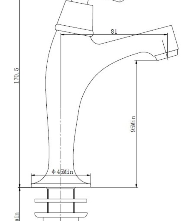 Wiesbaden Lento Toiletkraan - Chroom - H17 cm