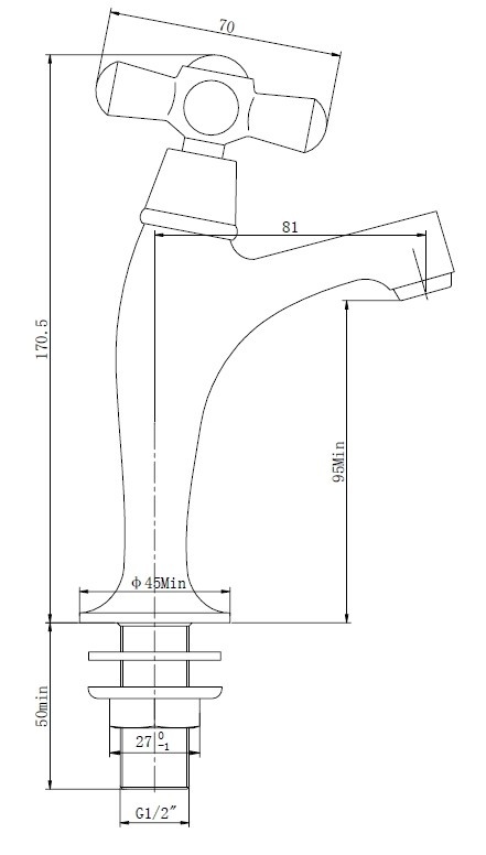 Wiesbaden Lento Toiletkraan - Chroom - H17 cm