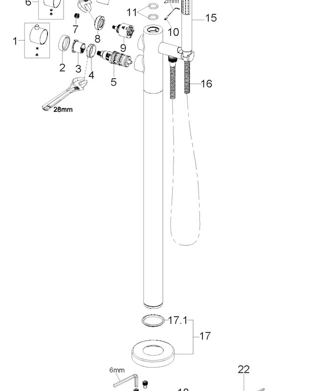 Wiesbaden Caral Thermostatische Badmengkraan - Mat Zwart