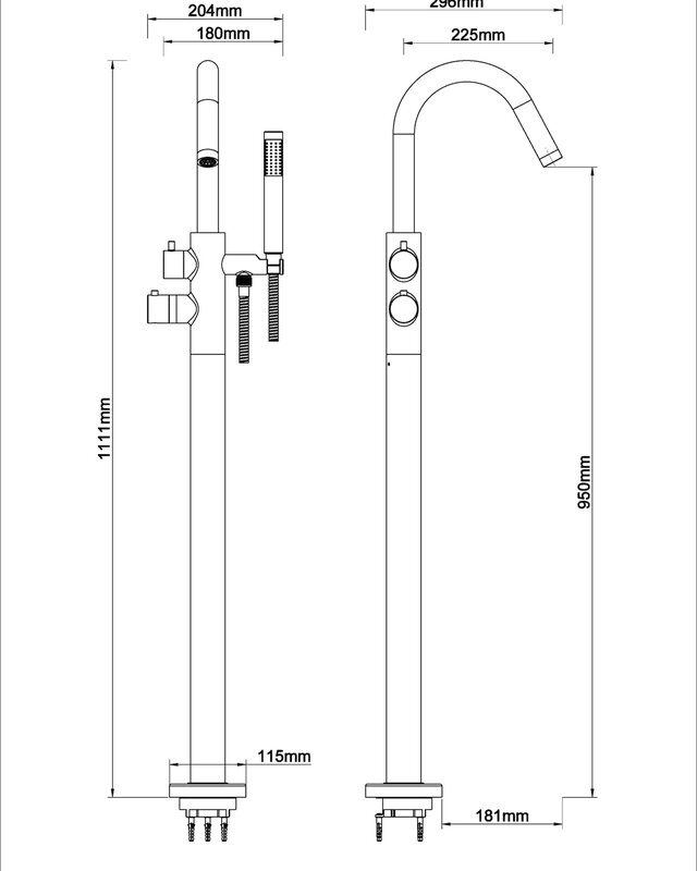Wiesbaden Caral Thermostatische Badmengkraan - Mat Zwart