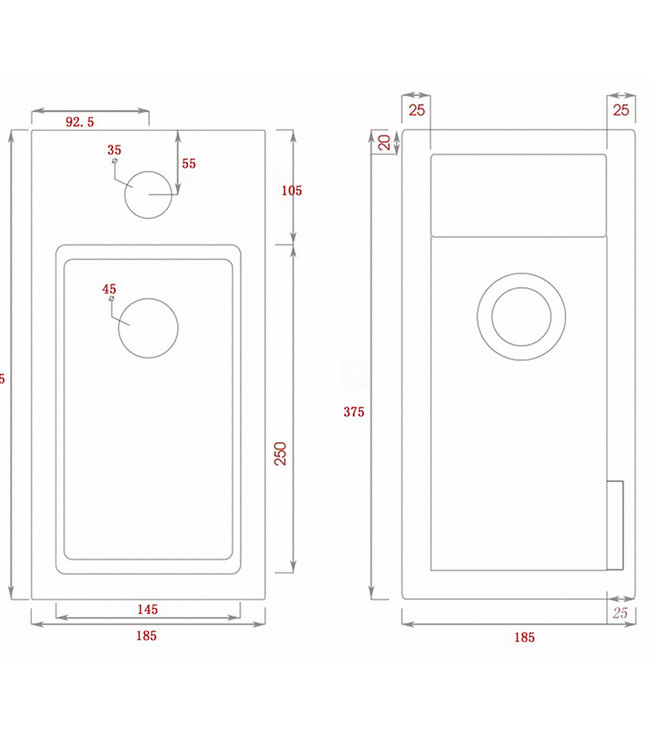 Differnz Hura Fonteinset - 37,5 x 18,5 x 9 cm - Wit
