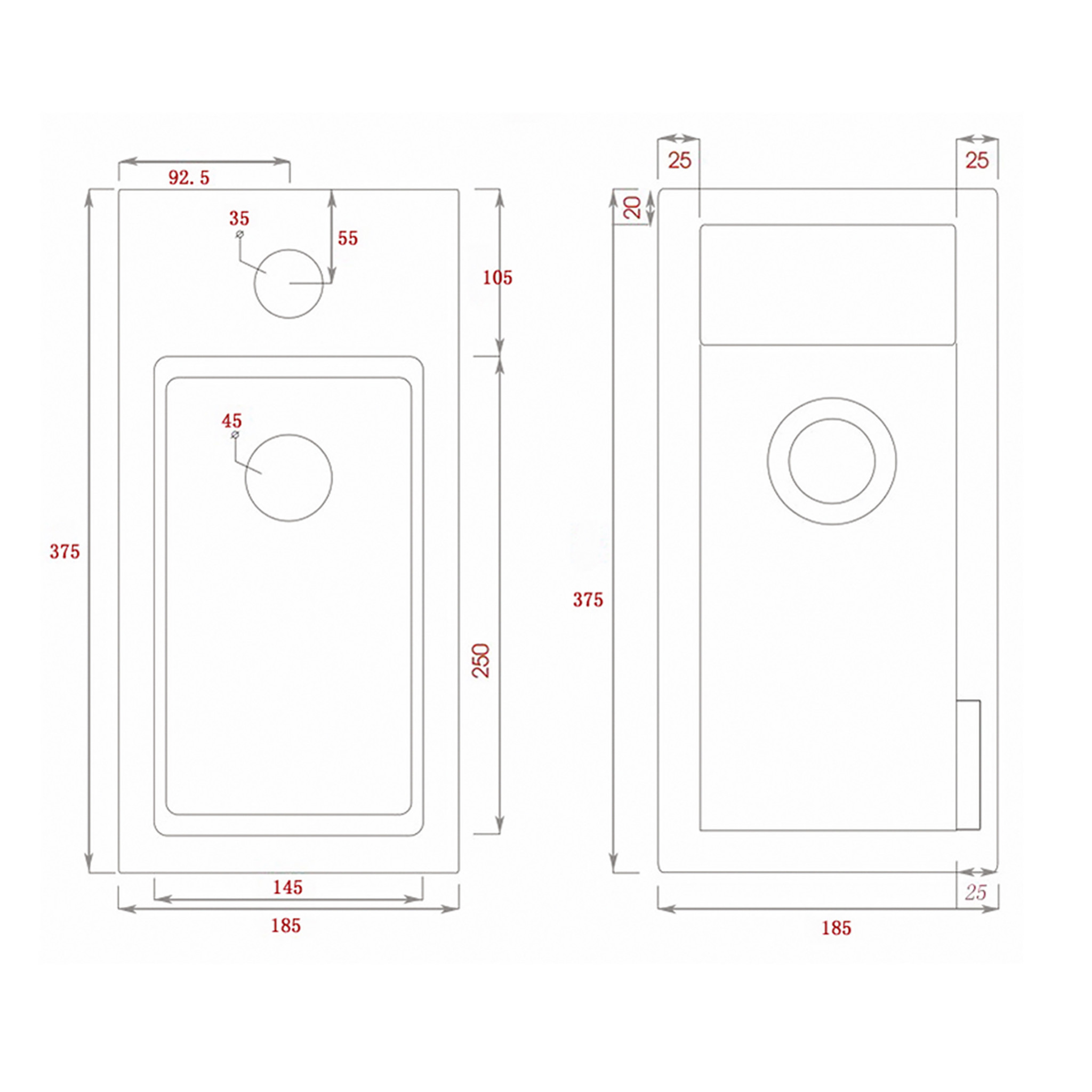 Differnz Hura Fonteinset - 37,5 x 18,5 x 9 cm - Wit