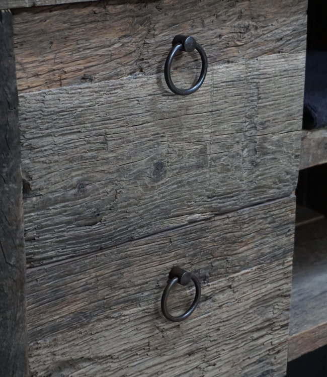 Rene Houtman Raaf Badkamermeubel Zwevend Oud Eikenhout - 100-160 cm