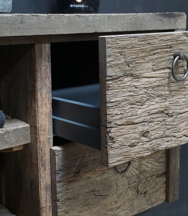 Rene Houtman Raaf Badkamermeubel Zwevend Oud Eikenhout - 100-160 cm