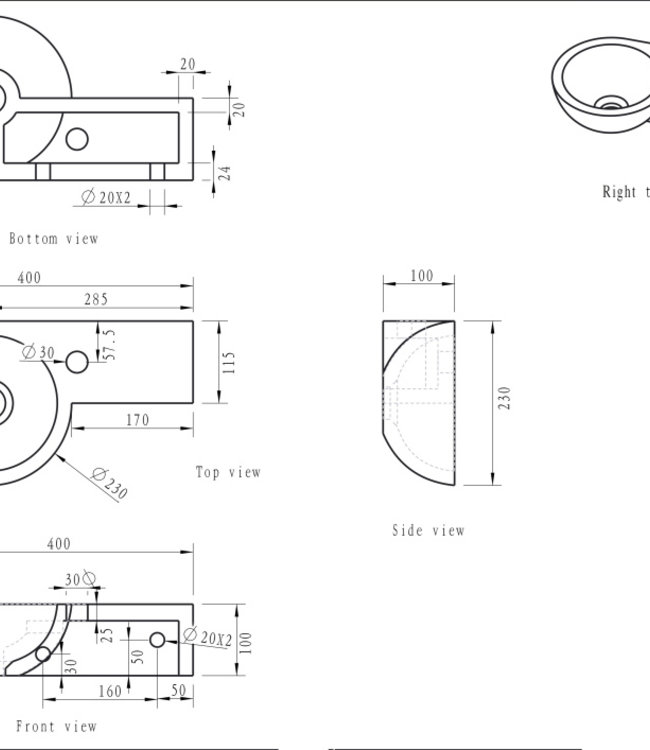 Wiesbaden Fontein Rechts Rond 40x23x10 Hardsteen Gezoet