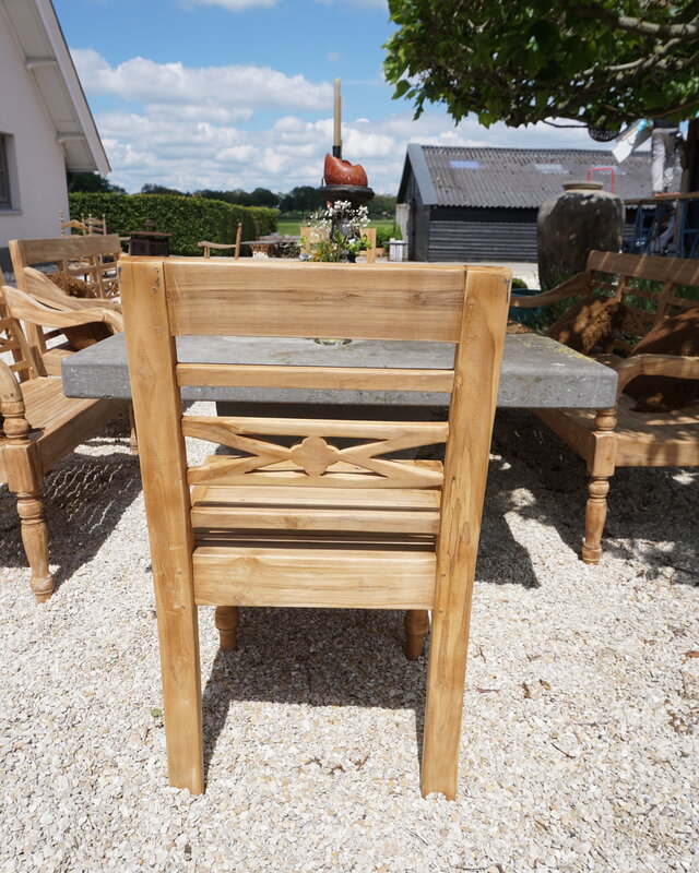 Rene Houtman Stoel Hout Teak Flower 50x4x90 cm