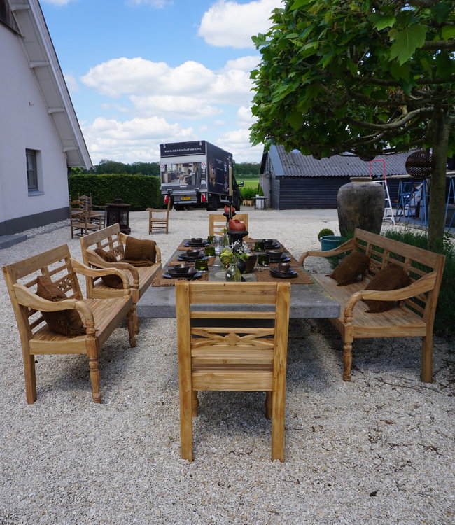 Rene Houtman Stoel Hout Teak Flower 50x4x90 cm