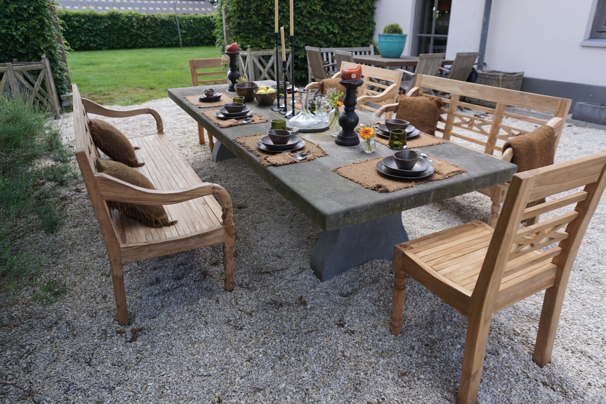 Rene Houtman Stoel Hout Teak Flower 50x4x90 cm