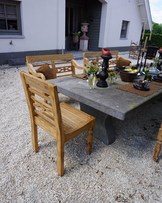 Rene Houtman Stoel Hout Teak Flower 50x4x90 cm