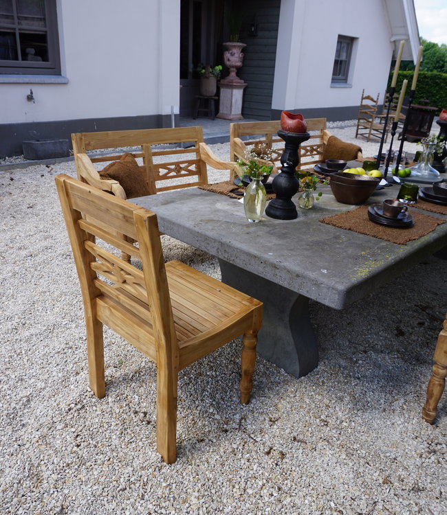 Rene Houtman Stoel Hout Teak Flower 50x4x90 cm