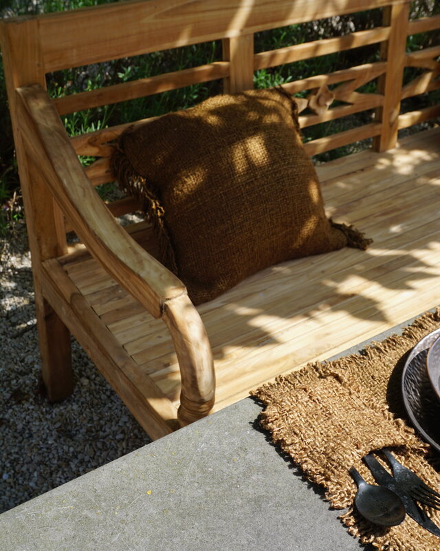 Rene Houtman Tuinbank Flower 4-zits Teak 190x50x89 cm