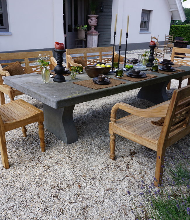 Rene Houtman Tuinbank Flower 4-zits Teak 190x50x89 cm