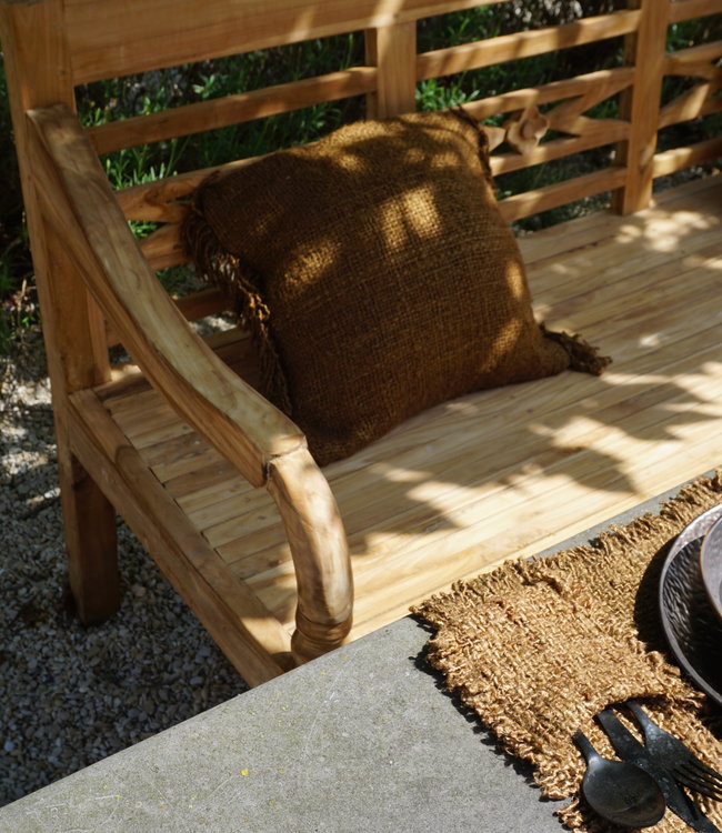 Rene Houtman Tuinbank Flower 4-zits Teak 190x50x89 cm