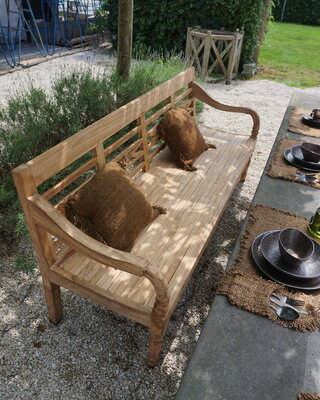 Rene Houtman Tuinbank Flower 4-zits Teak 190x50x89 cm