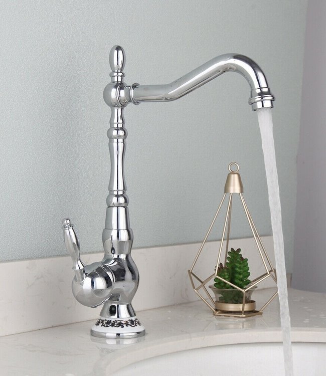 Rene Houtman Nostalgische Chromen Mengkraan - H33 cm