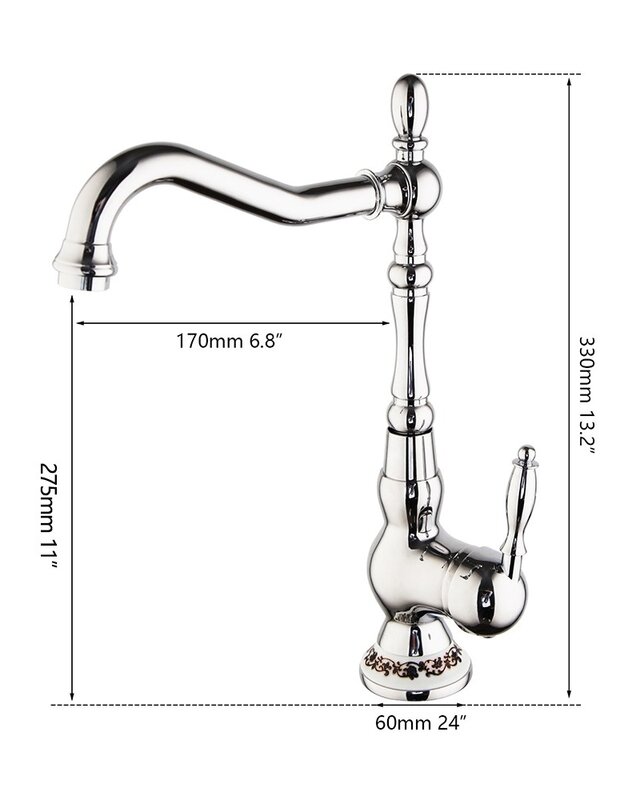 Rene Houtman Nostalgische Chromen Mengkraan - H33 cm