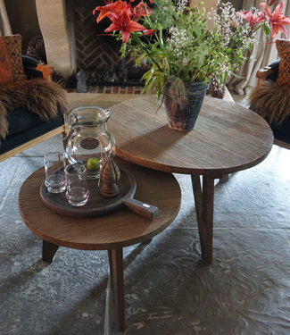 Rene Houtman Salontafel Set Van 2 - Rond Naturel B81xB60 cm