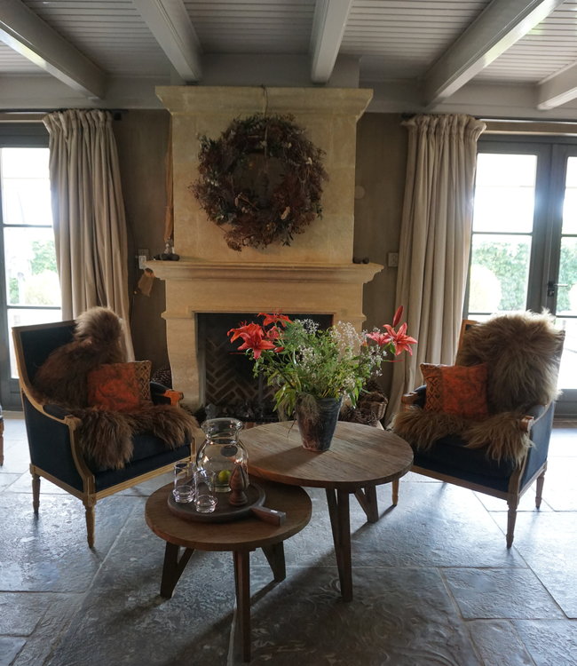 Rene Houtman Salontafel Set Van 2 - Rond Naturel B81xB60 cm