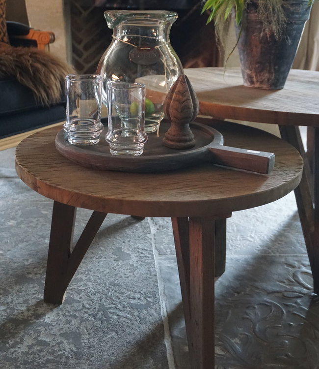 Rene Houtman Bijzettafel Set Van 2 - Rond Naturel B81xB60 cm