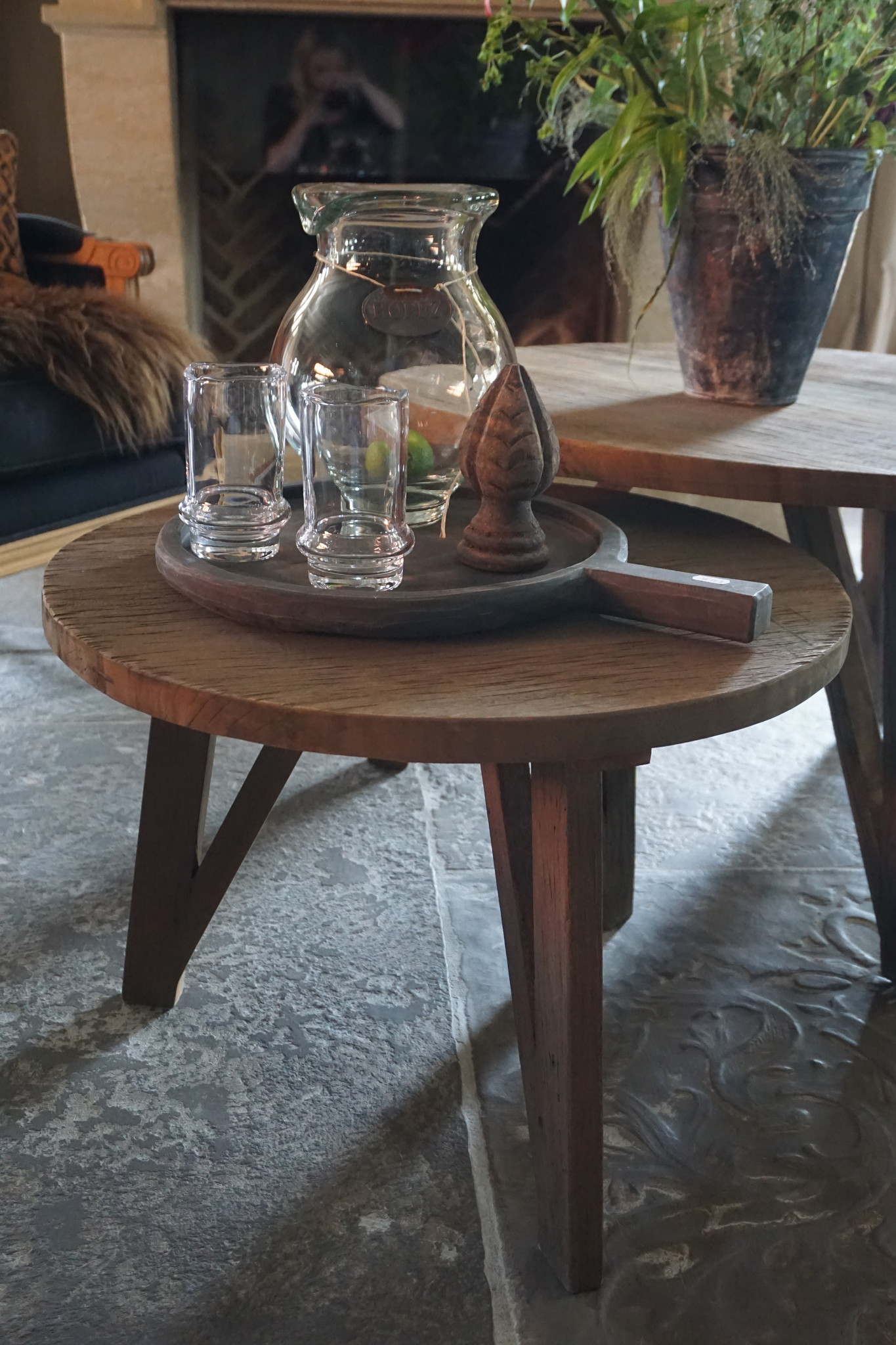 Rene Houtman Salontafel Set Van 2 - Rond Naturel B81xB60 cm
