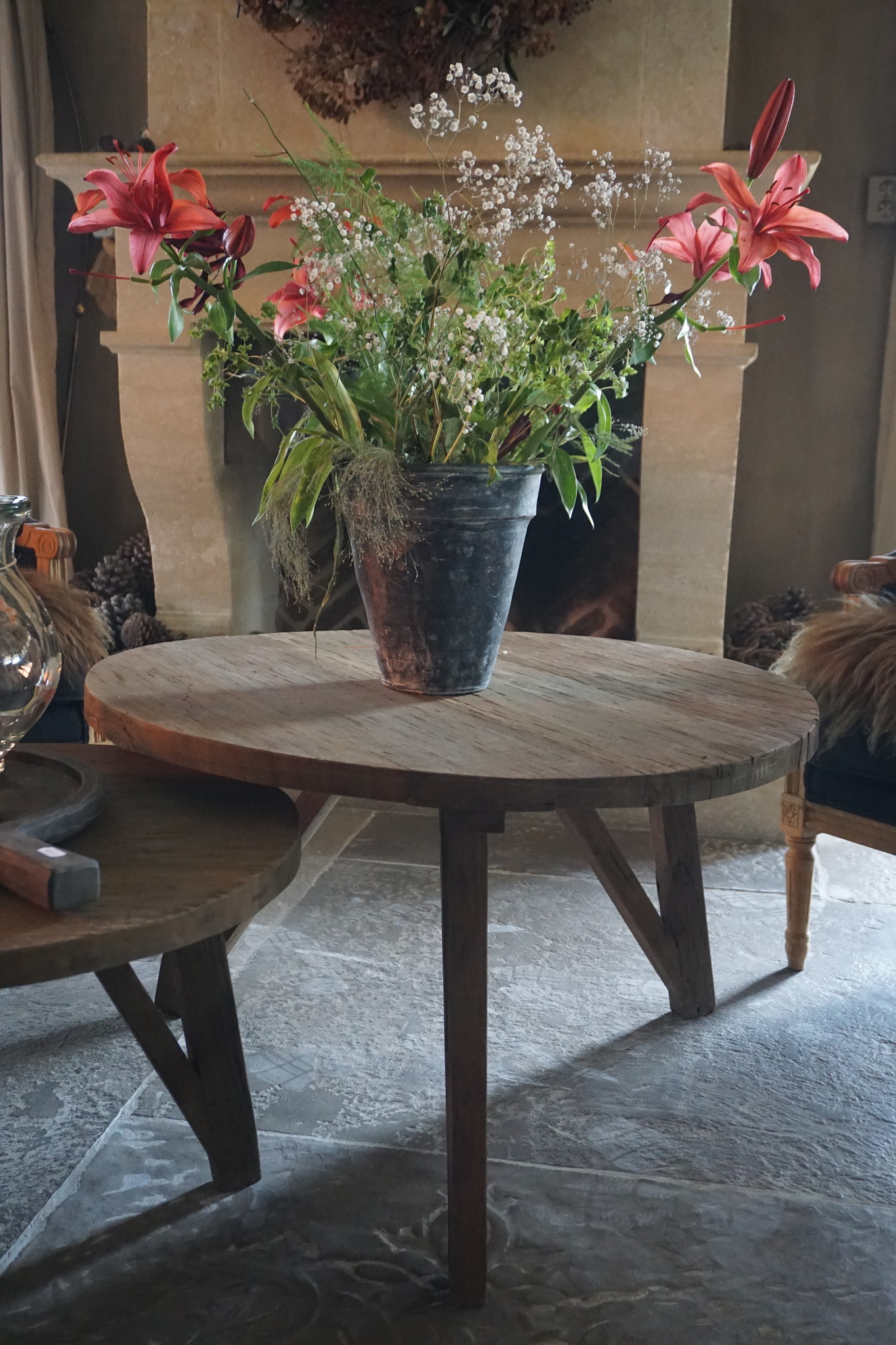 Rene Houtman Salontafel Set Van 2 - Rond Naturel B81xB60 cm