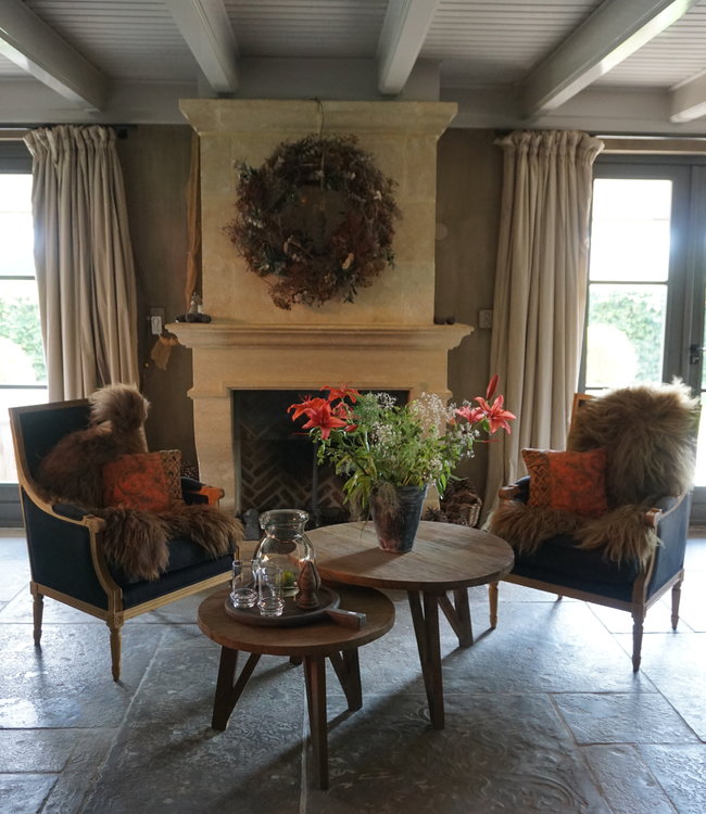 Rene Houtman Salontafel Set Van 2 - Rond Naturel B81xB60 cm