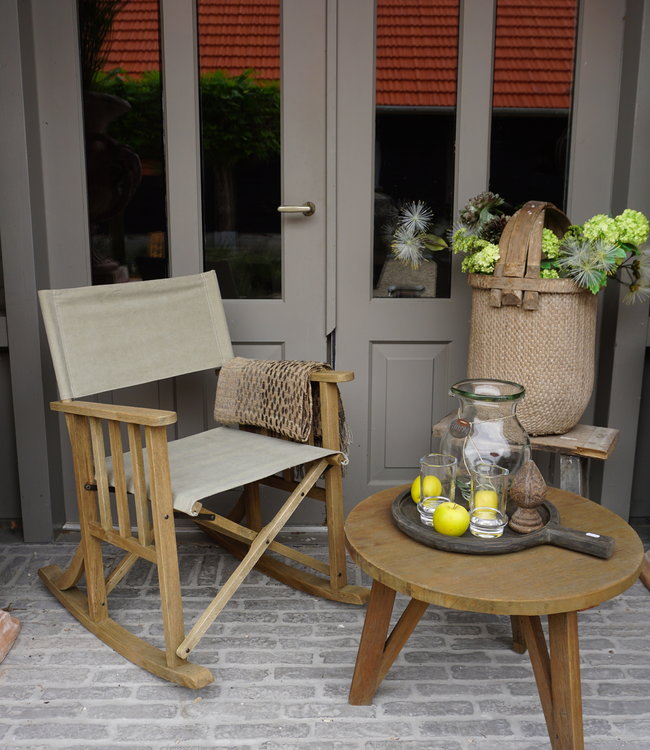 Rene Houtman Regisseursstoel Flo lichtgrijs/sand Hout 75x60x86cm