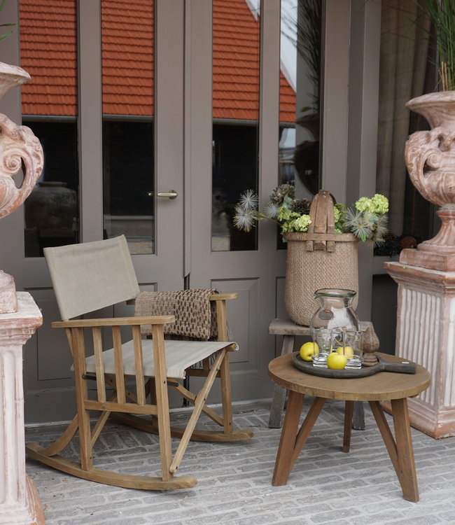 Rene Houtman Regisseursstoel Flo lichtgrijs/sand Hout 75x60x86cm