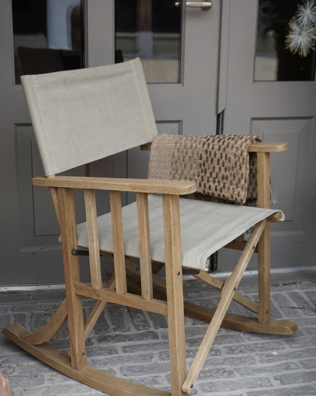 Rene Houtman Regisseursstoel Flo lichtgrijs/sand Hout 75x60x86cm