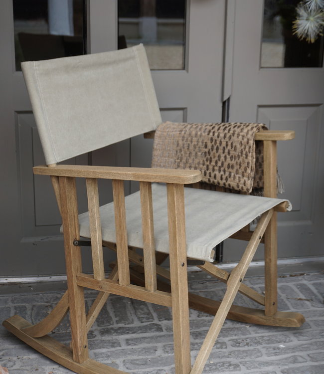 Rene Houtman Regisseursstoel Flo lichtgrijs/sand Hout 75x60x86cm