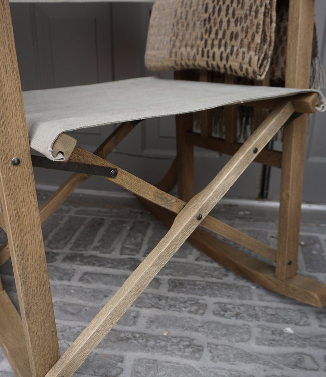 Rene Houtman Regisseursstoel Flo lichtgrijs/sand Hout 75x60x86cm