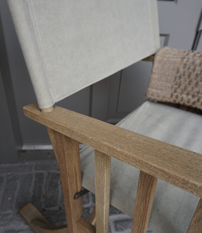 Rene Houtman Regisseursstoel Flo lichtgrijs/sand Hout 75x60x86cm