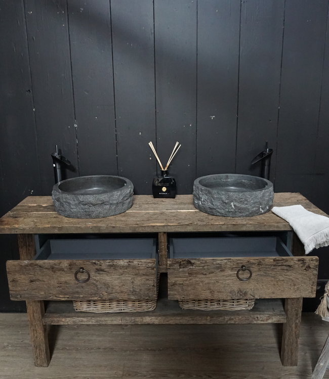 Rene Houtman Badkamermeubel Henk Oud Eiken Wagondelen - Kies Maat