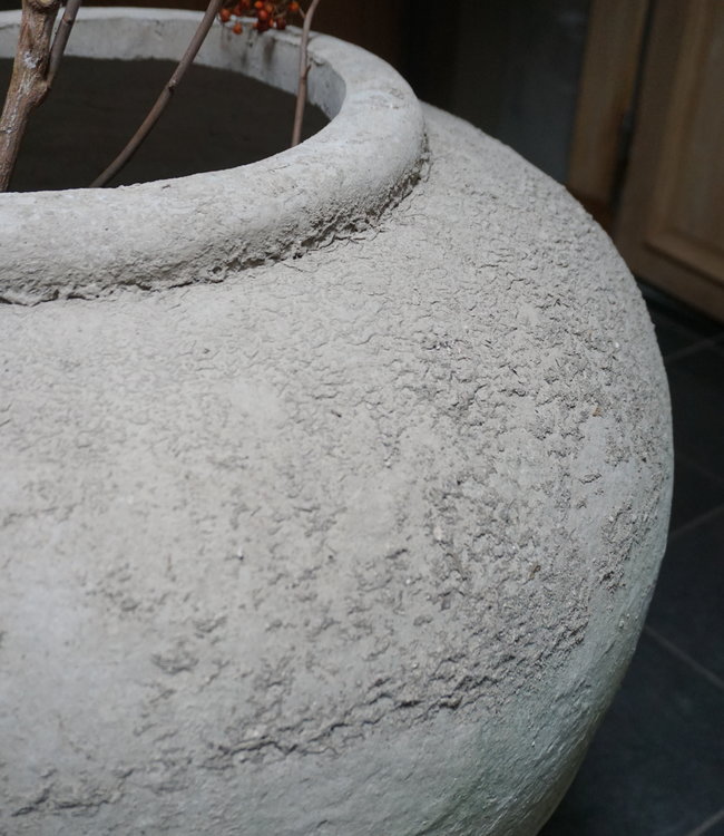 Rene Houtman Pot Kruik Oud Steen Wit H65xD70 cm