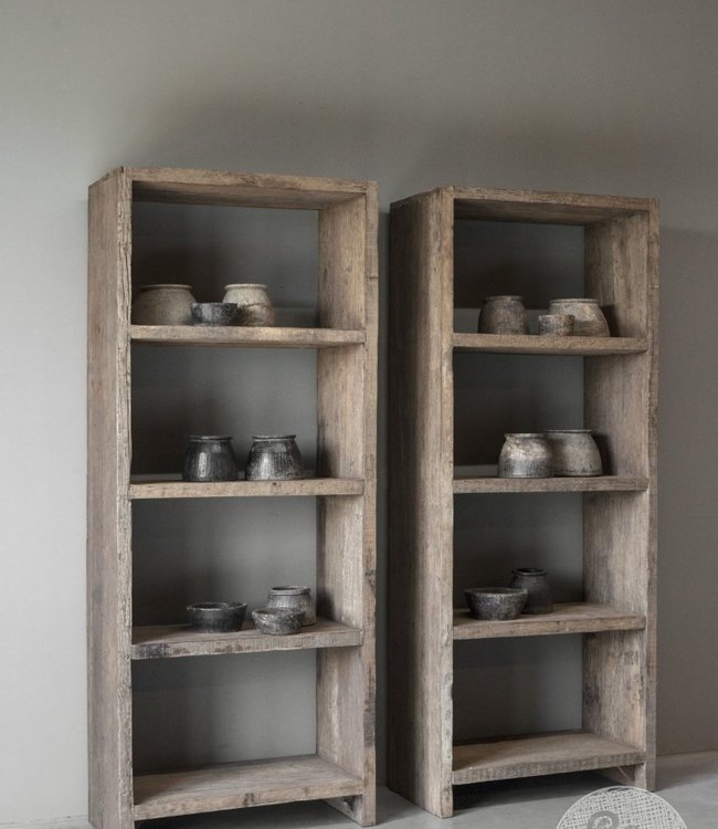 Be-Uniq Oud Houten Boekenrek - H200 x B80 x D40 cm