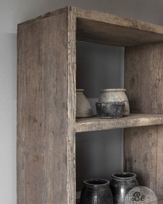 Be-Uniq Oud Houten Boekenrek - H200 x B80 x D40 cm