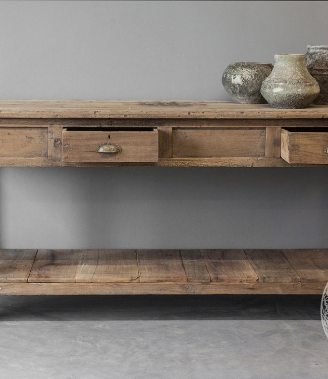 Be-Uniq Origineel Oude Wandtafel - Uit India - H90 x B191 cm