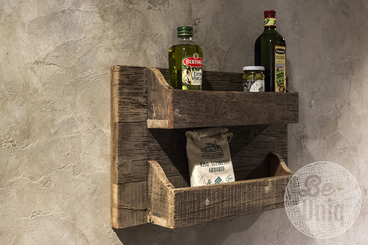 Be-Uniq Wandrek Lucas - Oud Hout - H36 x B60 x D11 cm