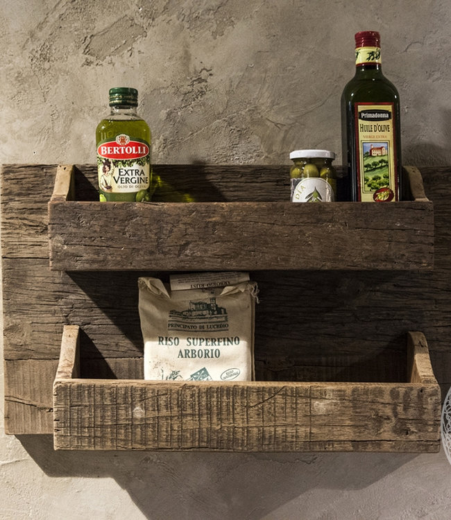 Be-Uniq Wandrek Lucas - Oud Hout - H36 x B60 x D11 cm