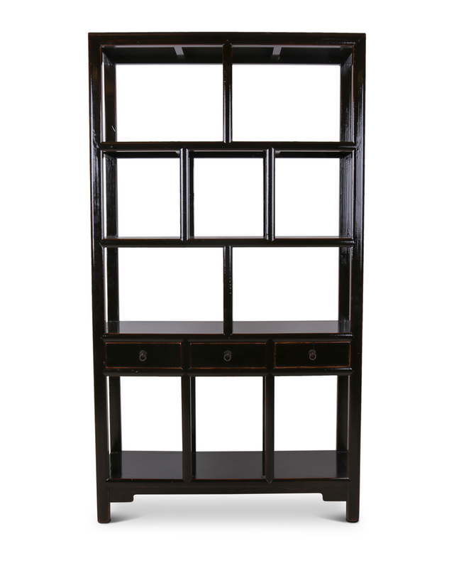 Rene Houtman Henan Open Kast - Zwart - 126 x 42 x 229 cm
